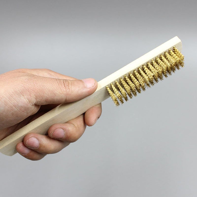 6Pcs Wooden Handle Stainless Steel Wire Brush Set For Rust Removal And Woodworking - Image 4